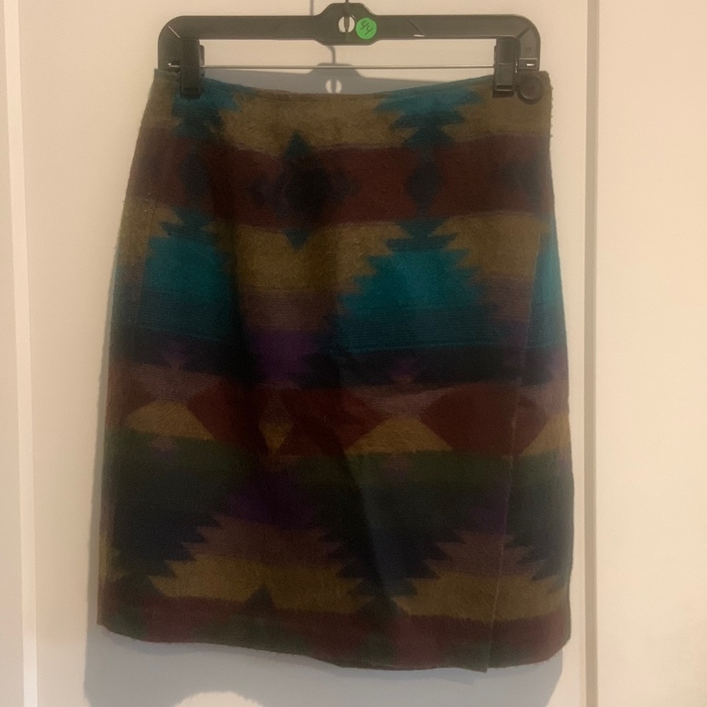 Dark toned patterned wrap skirt skirt